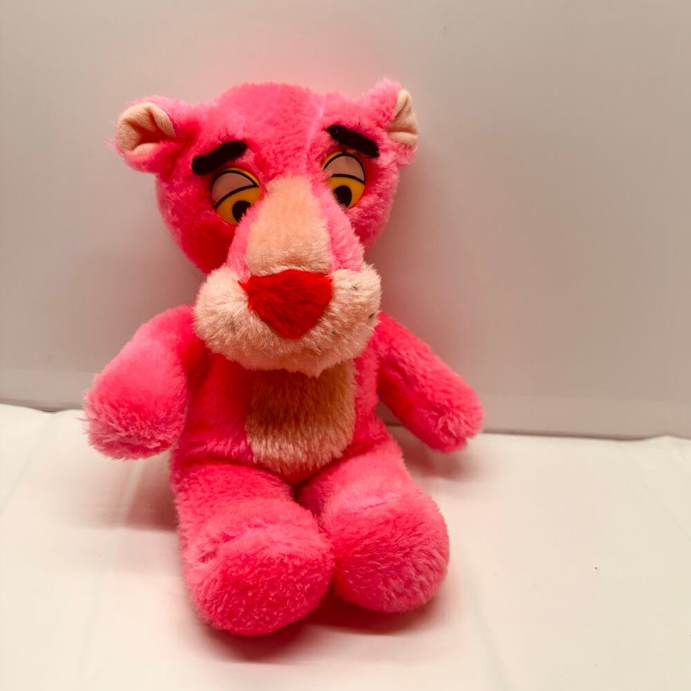 Vintage Pink Panther 80's Stuffed Animal Plush 10"